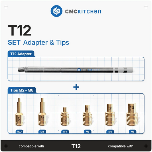 Lödspetsar SET kompatibla med T12 - Brand It 3D