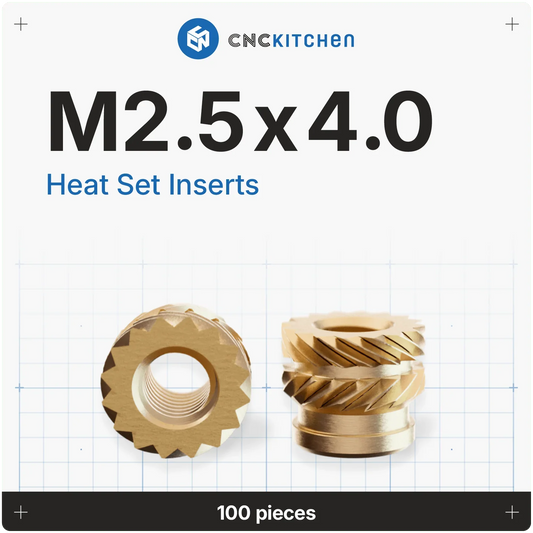 Gänginsats M2.5x4.0 - 100 st - Brand It 3D