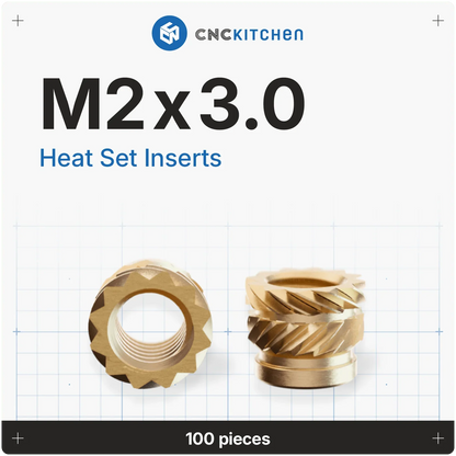 Gänginsats M2x3.0 - 100 st - Brand It 3D