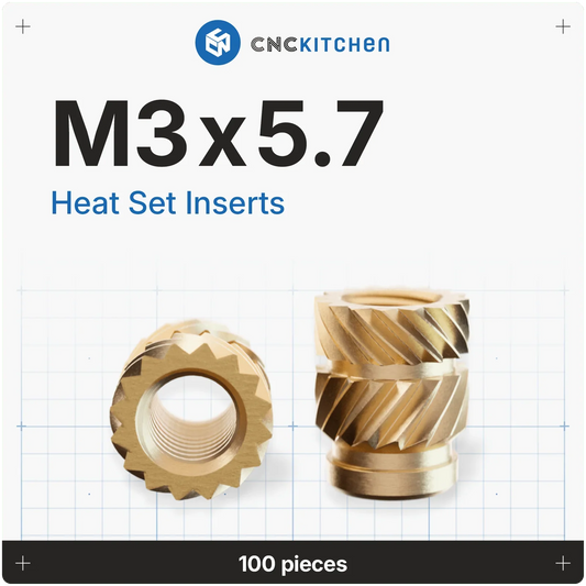 Gänginsats M3x5.7 - 100 st - Brand It 3D