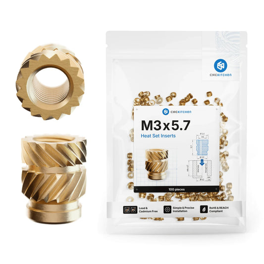 Gänginsats M3x5.7 - 100 st - Brand It 3D