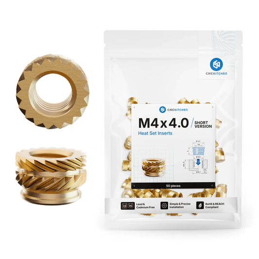 Gänginsats M4x4.0 (Korta) - 50 st - Brand It 3D
