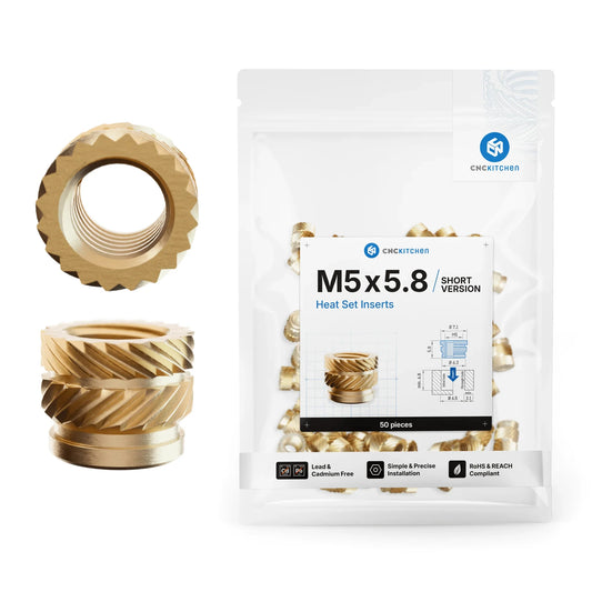 Gänginsats M5x5.8 (Korta) - 50 st - Brand It 3D