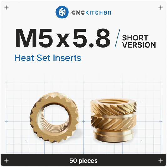 Gänginsats M5x5.8 (Korta) - 50 st - Brand It 3D