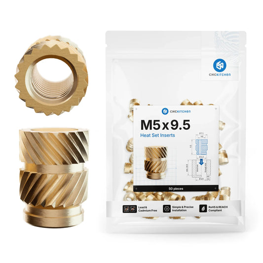 Gänginsats M5x9.5 - 50 st - Brand It 3D