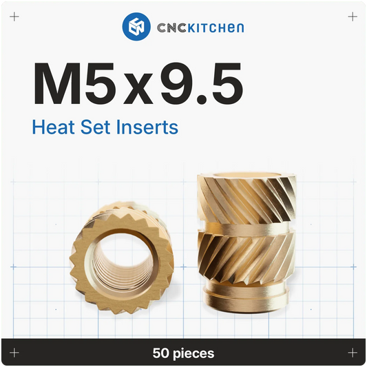 Gänginsats M5x9.5 - 50 st - Brand It 3D