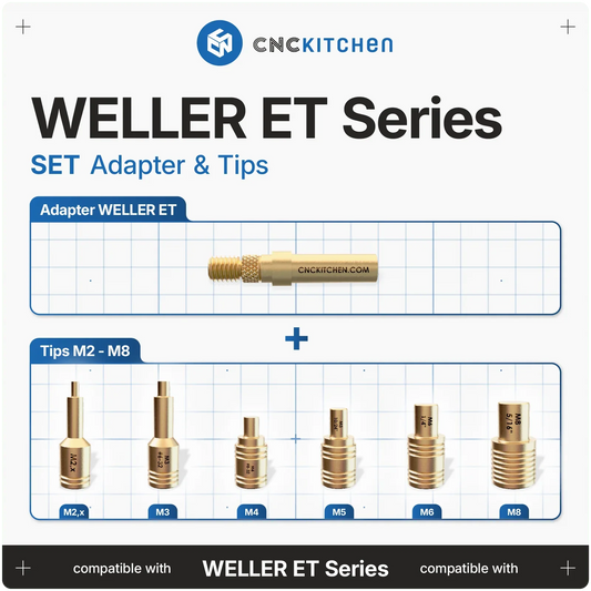 Lödspetsar SET kompatibla med Weller ET - Brand It 3D