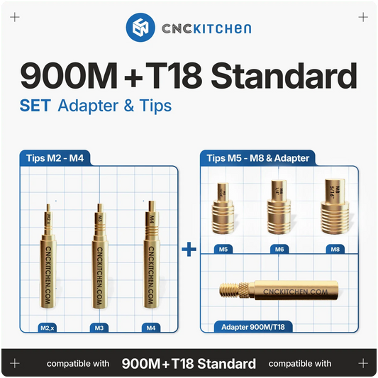 Smältningshjälpmedel + 900M & T18 Adapter - Brand It 3D