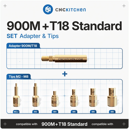 Smältningshjälpmedel + 900M & T18 Adapter - Brand It 3D